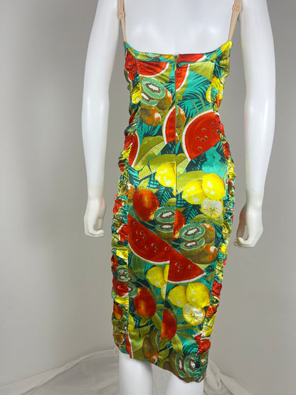 D&G by Dolce & Gabbana Tropical Fruit Ruched Midi Dress
SS05–06 Era