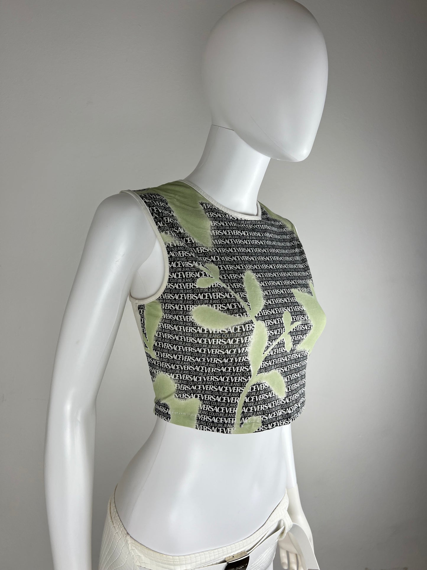 Versace Jeans Couture Logo Print Crop Top