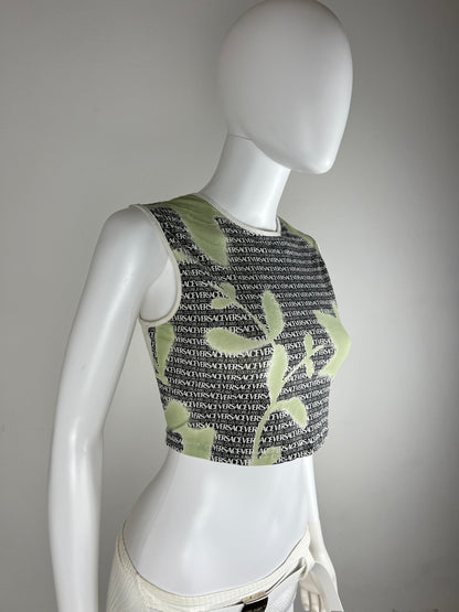 Versace Jeans Couture Logo Print Crop Top
