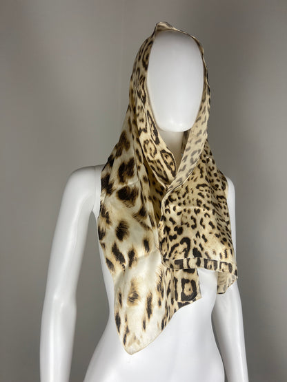 Roberto Cavalli Silk Leopard Scarf