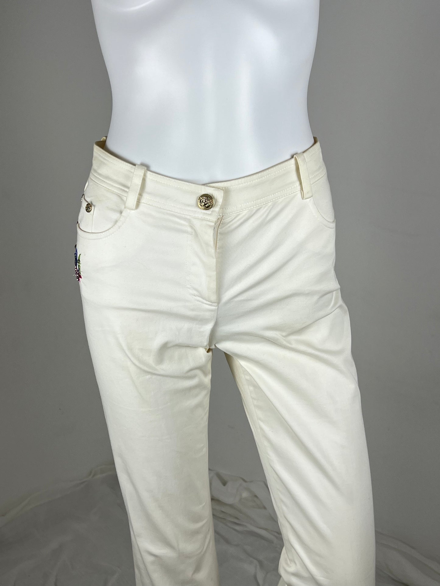 Gianni Versace Embellished Logo Jeans – Early 2000s