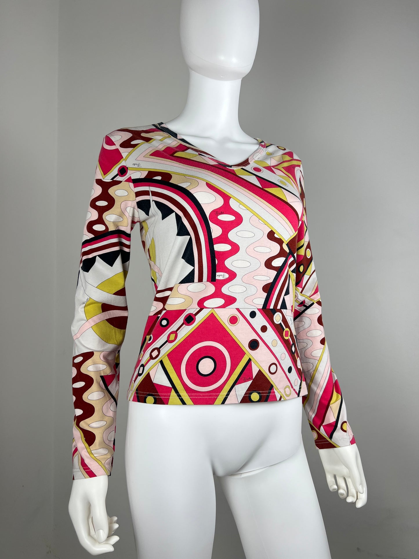 Emilio Pucci Geometric Print Stretch Top – Early 2000s