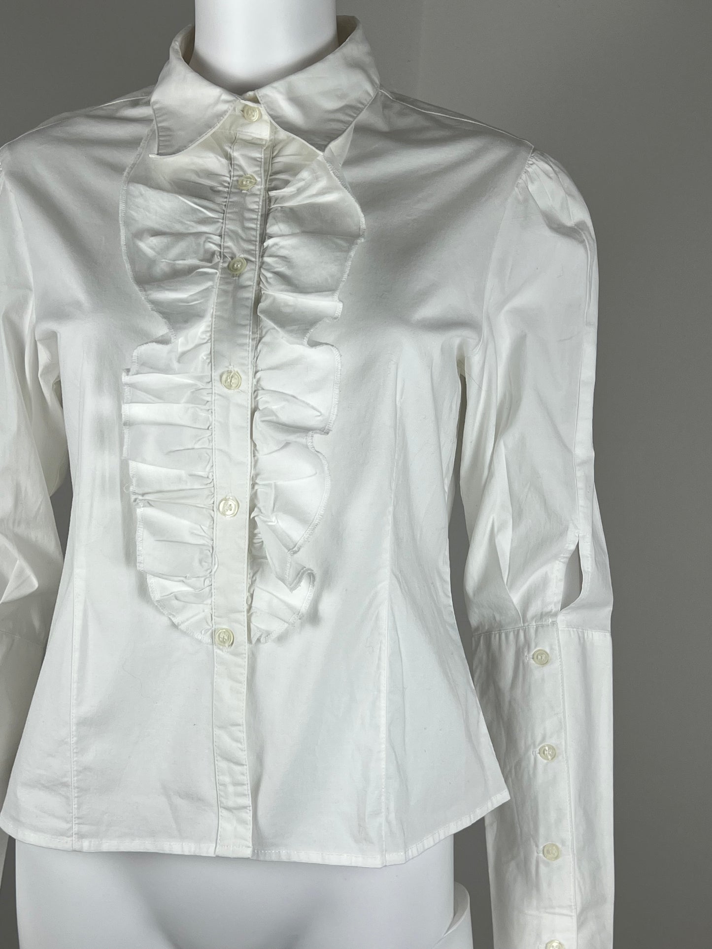 Balenciaga ruffled cotton blouse