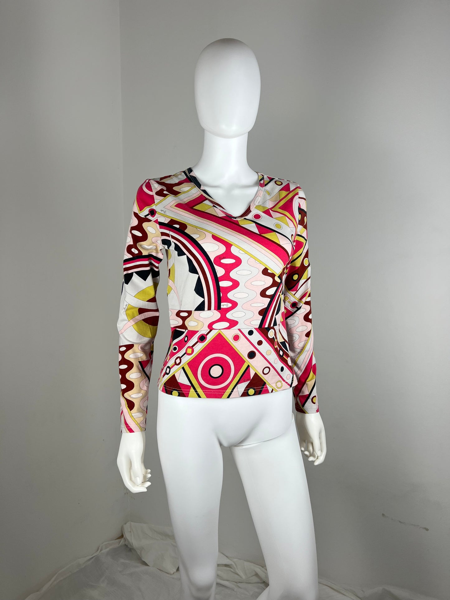 Emilio Pucci Geometric Print Stretch Top – Early 2000s