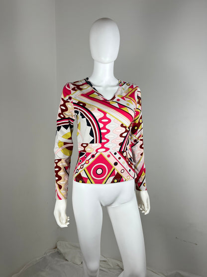 Emilio Pucci Geometric Print Stretch Top – Early 2000s