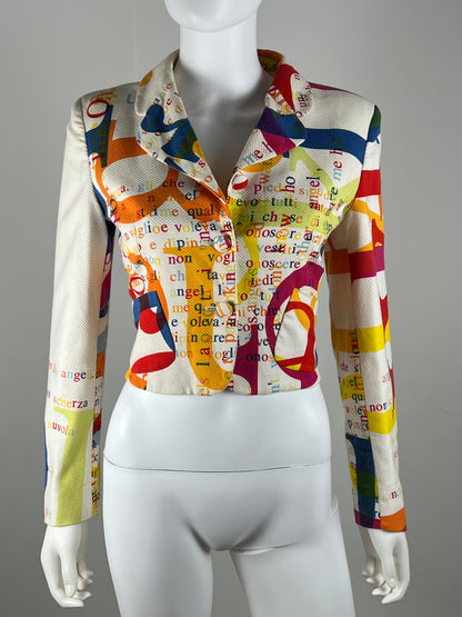 Moschino Text print structured jacket