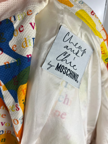 Moschino Text print structured jacket