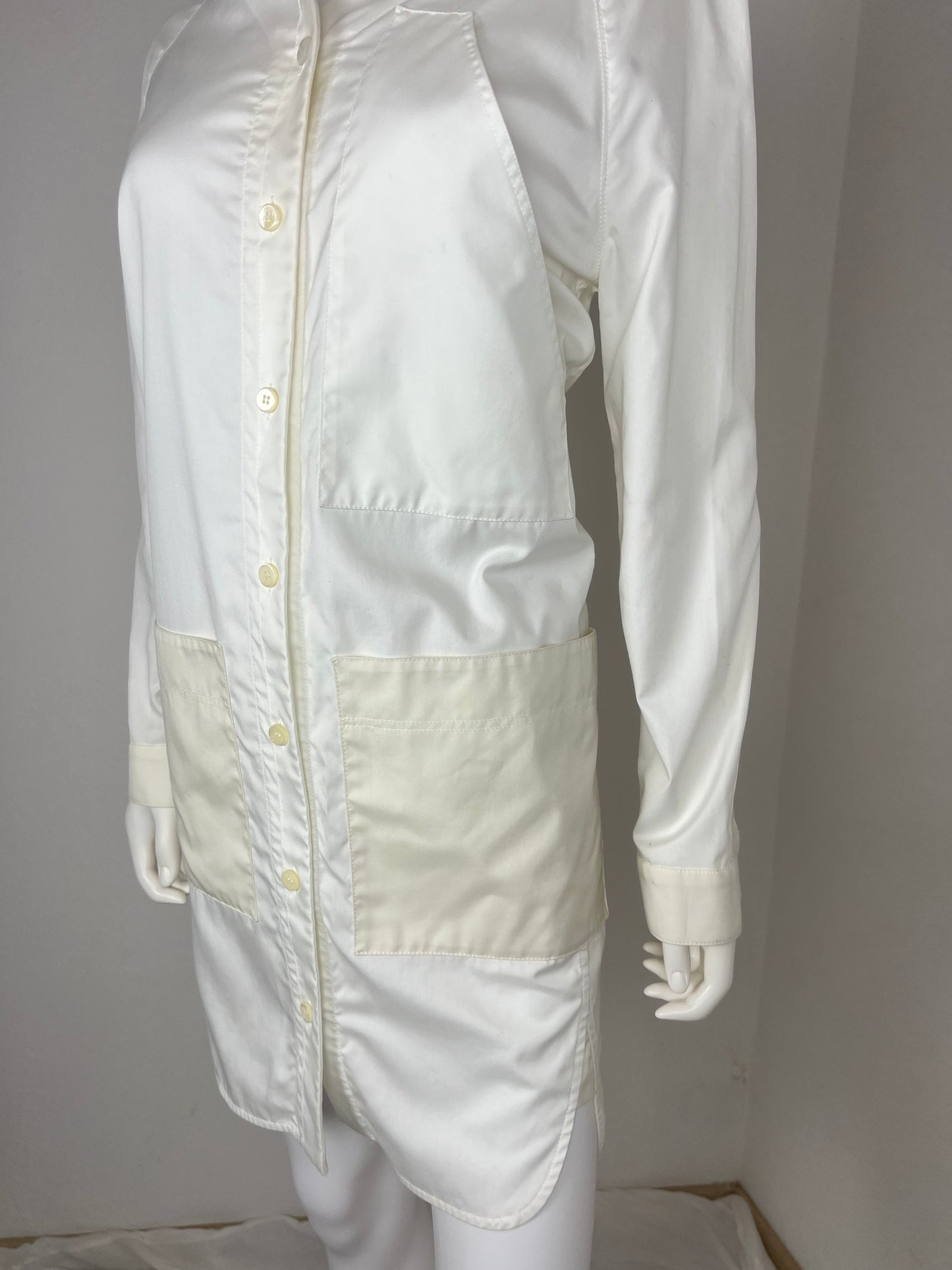 Balenciaga Paris ivory shirt dress