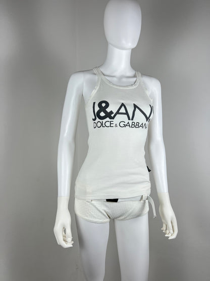 Dolce and Gabbana J&ANS Ribbed Tank Top