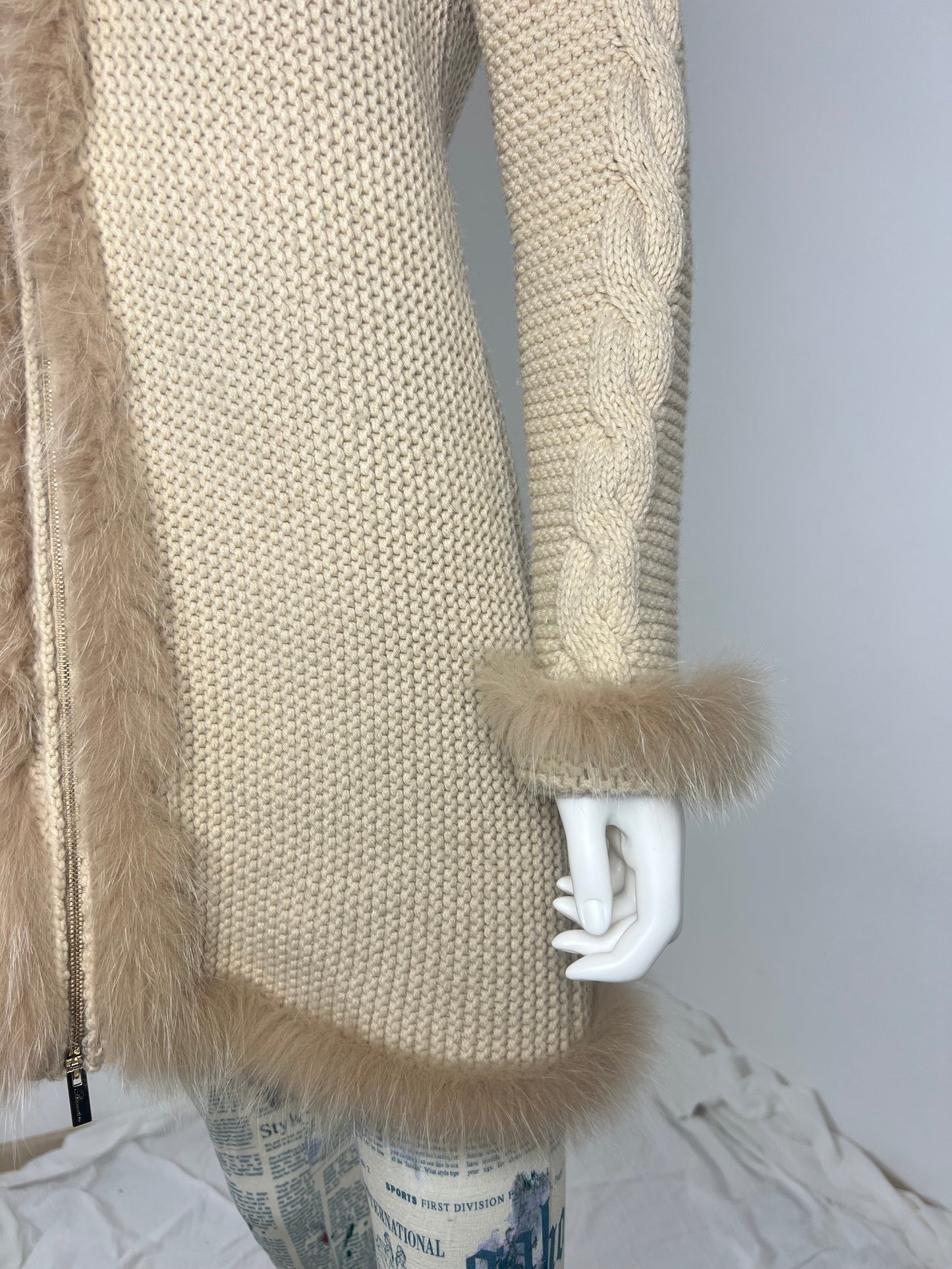Blumarine Fur Trim Hooded Knit Coat
Early 2000s