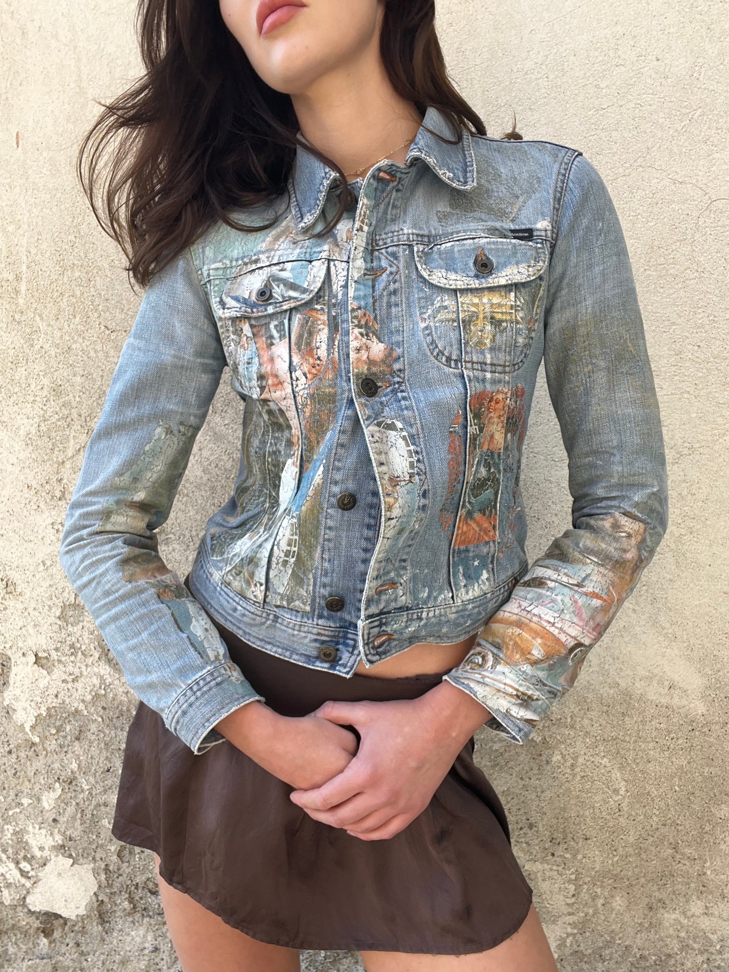 DOLCE & GABBANA printed denim jacket
early 2000s