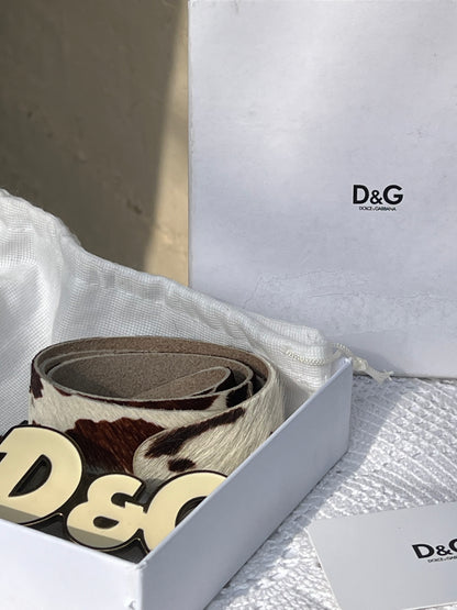 Dolce & Gabbana D&G Pony Hair Logo Belt
Early 2000s