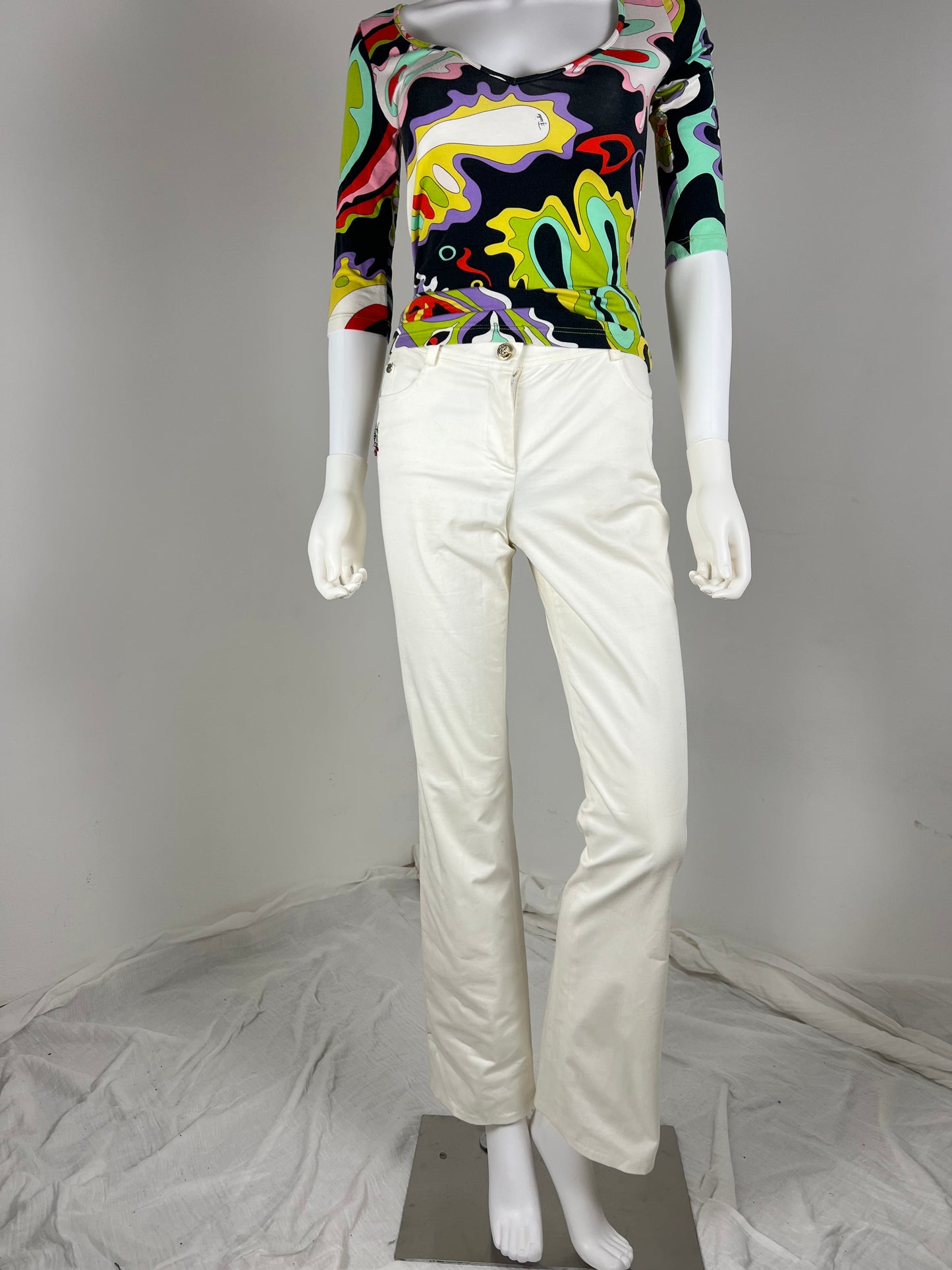 Gianni Versace Embellished Logo Jeans – Early 2000s