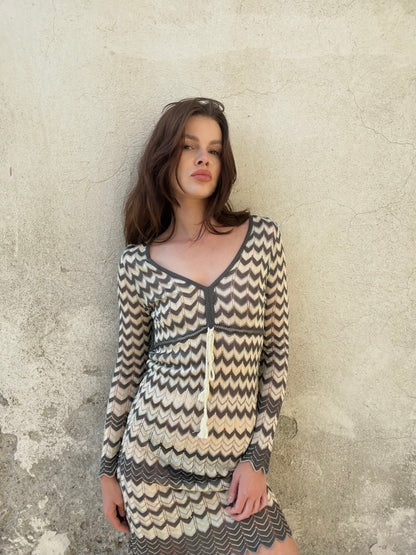 MISSONI
Sheer zigzag knit dress