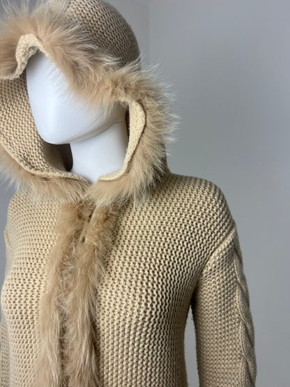 Blumarine Fur Trim Hooded Knit Coat
Early 2000s