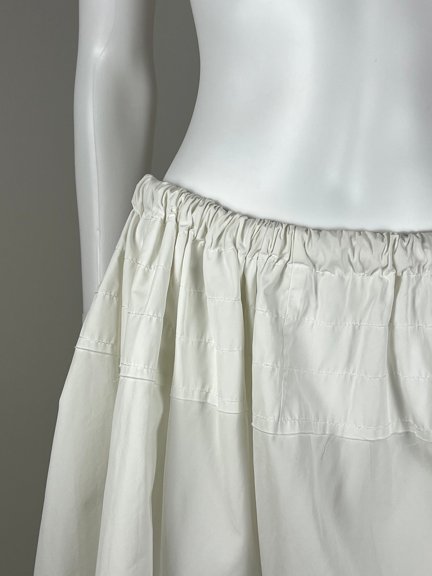 Nina Ricci Ivory Silk Midi Skirt with Tie Detail