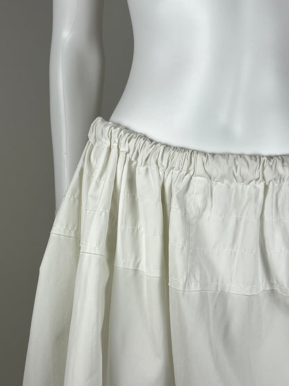 Nina Ricci Ivory Silk Midi Skirt with Tie Detail