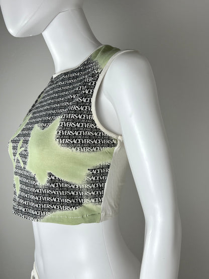 Versace Jeans Couture Logo Print Crop Top