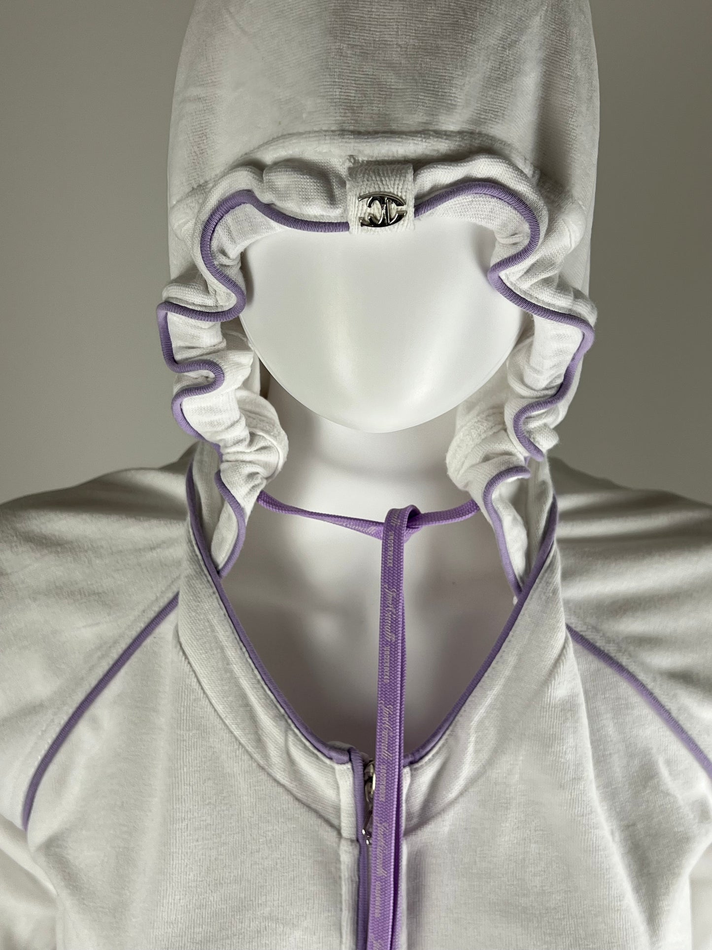 JUST CAVALLI

White & Lilac Rhinestone Zip Hoodie
Early 2000s