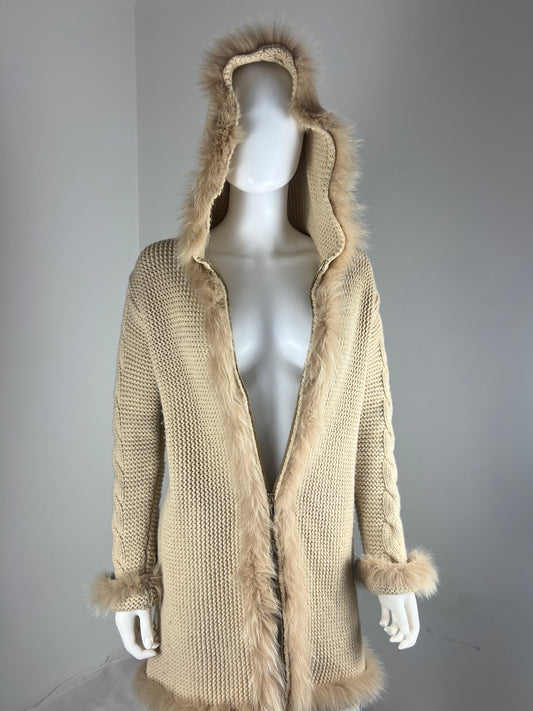 Blumarine Fur Trim Hooded Knit Coat
Early 2000s