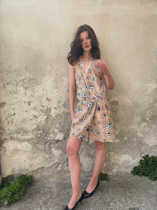Jean Paul Gaultier Soleil Printed Wrap Dress