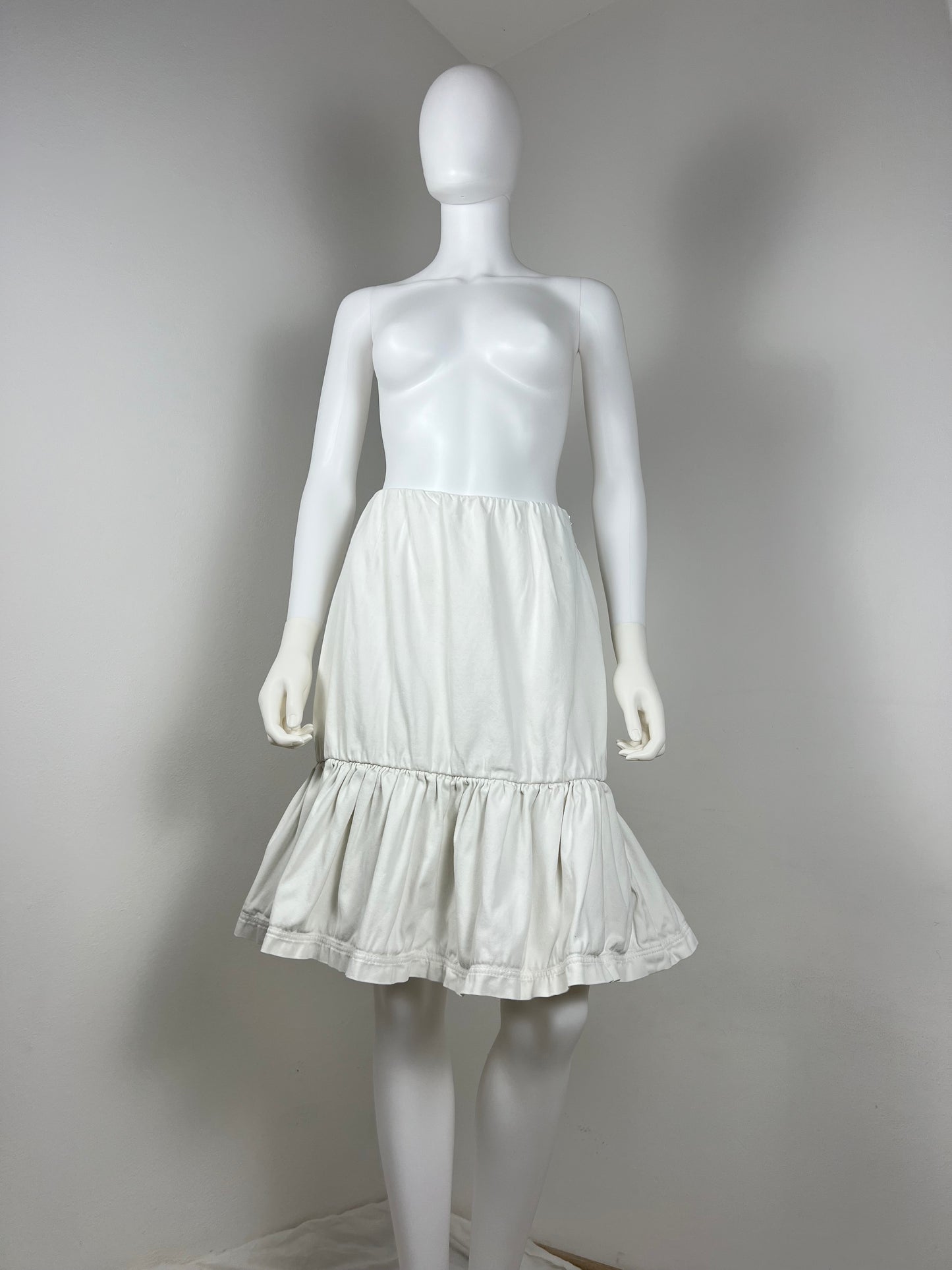 Prada Ivory Tiered Cotton Skirt