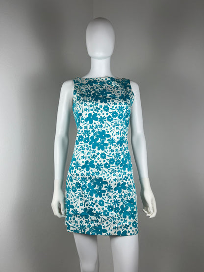 Versus by Gianni Versace Electric Turquoise Floral Minidress