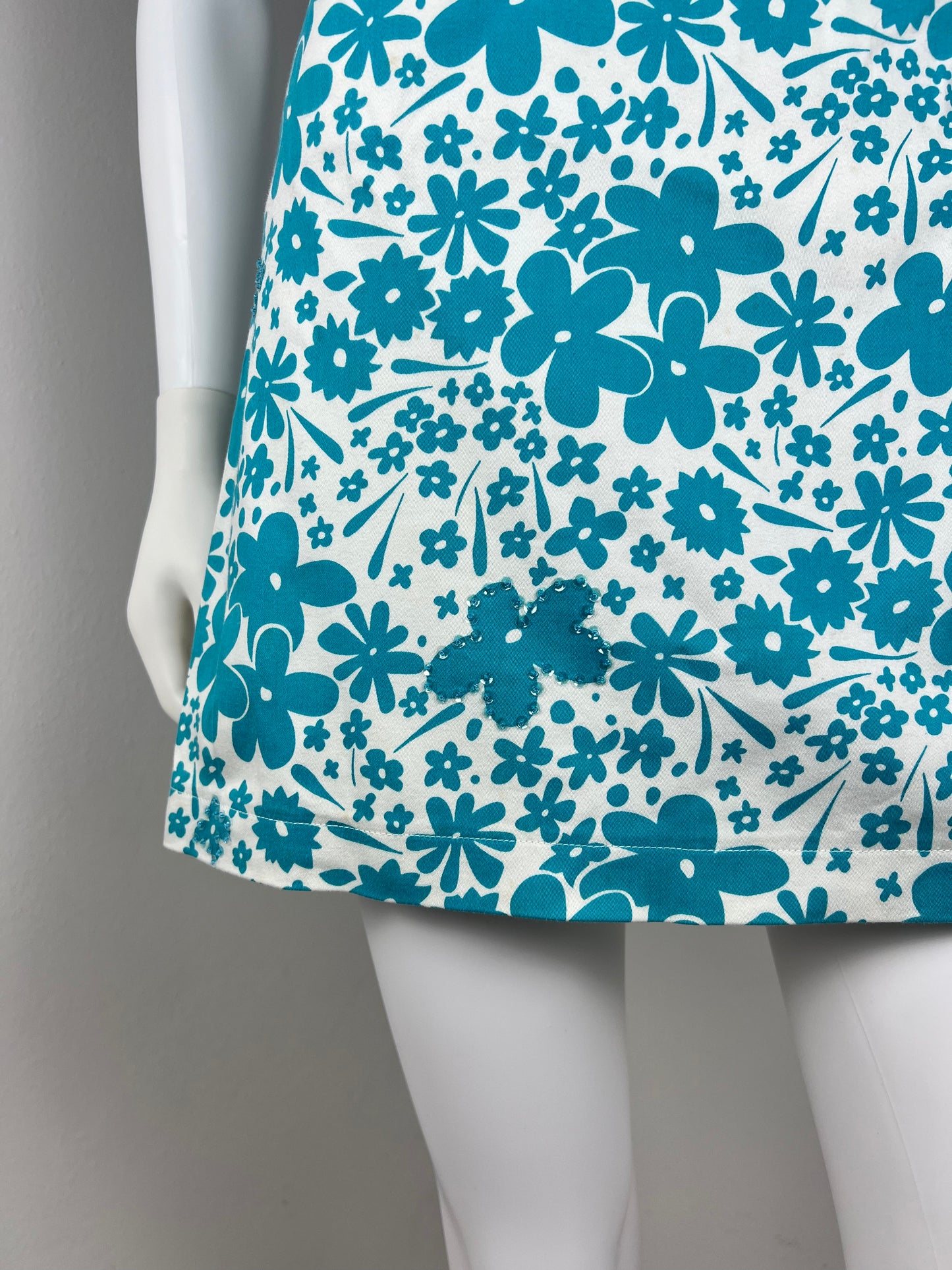 Versus by Gianni Versace Electric Turquoise Floral Minidress