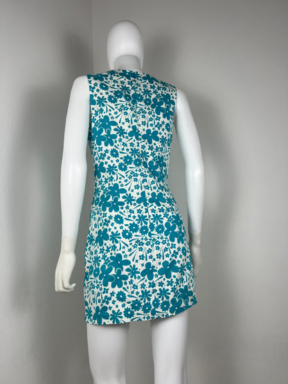 Versus by Gianni Versace Electric Turquoise Floral Minidress