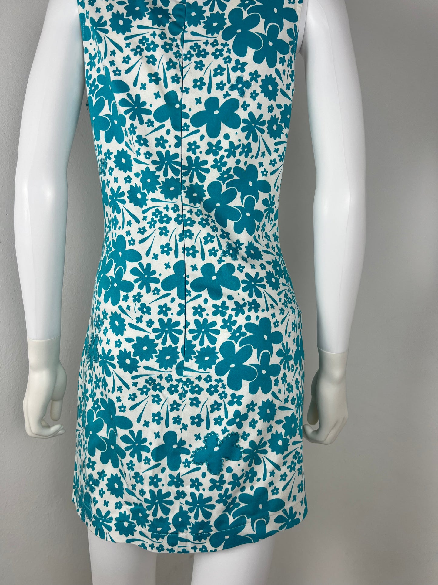 Versus by Gianni Versace Electric Turquoise Floral Minidress
