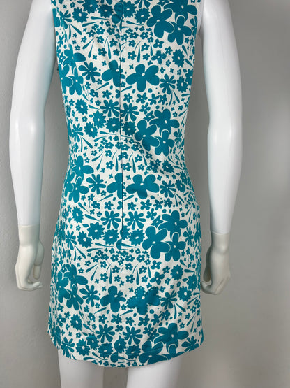 Versus by Gianni Versace Electric Turquoise Floral Minidress