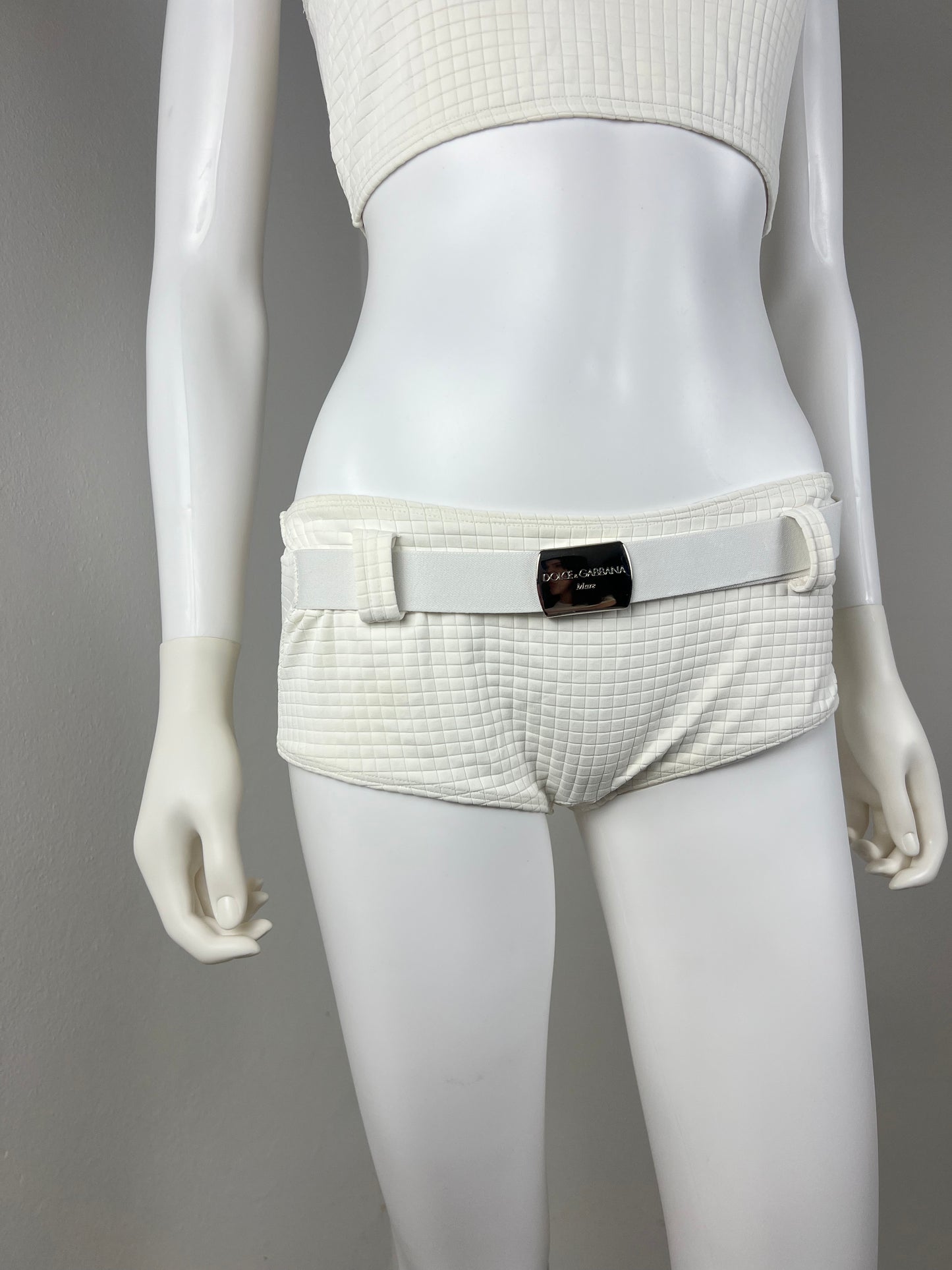 Dolce & Gabbana Mare White Beachwear set with Logo Belt