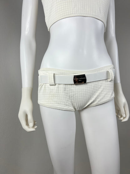 Dolce & Gabbana Mare White Beachwear set with Logo Belt