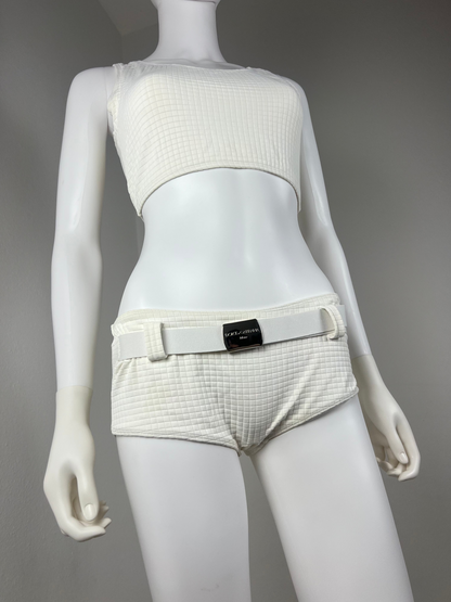 Dolce & Gabbana Mare White Beachwear set with Logo Belt