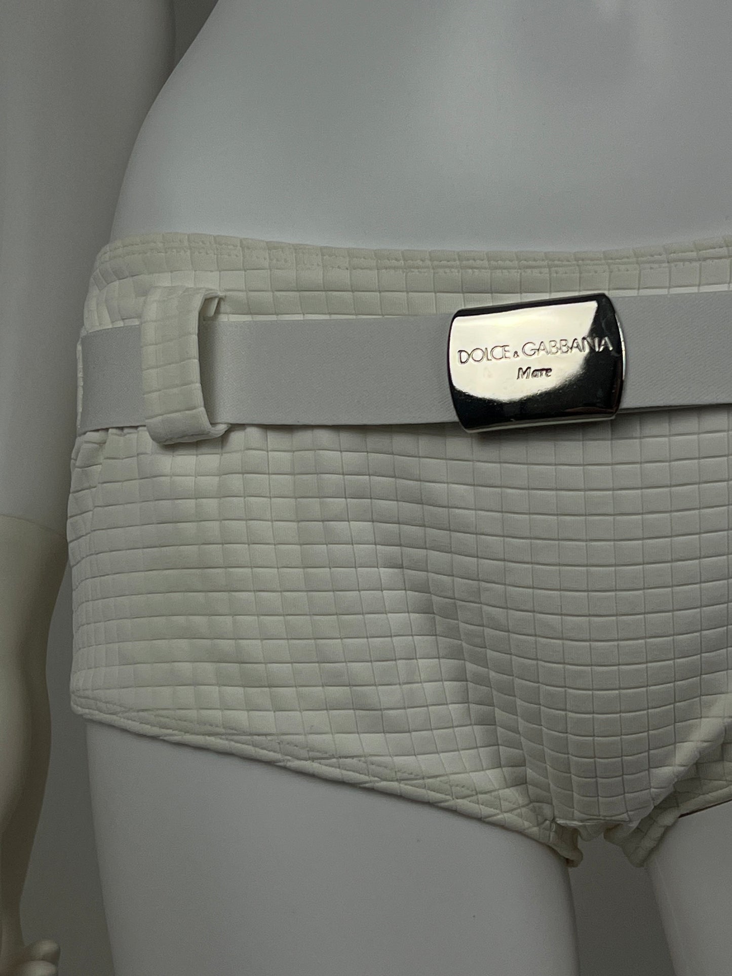 Dolce & Gabbana Mare White Beachwear set with Logo Belt