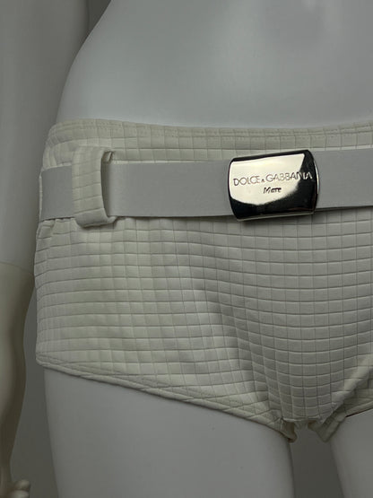 Dolce & Gabbana Mare White Beachwear set with Logo Belt