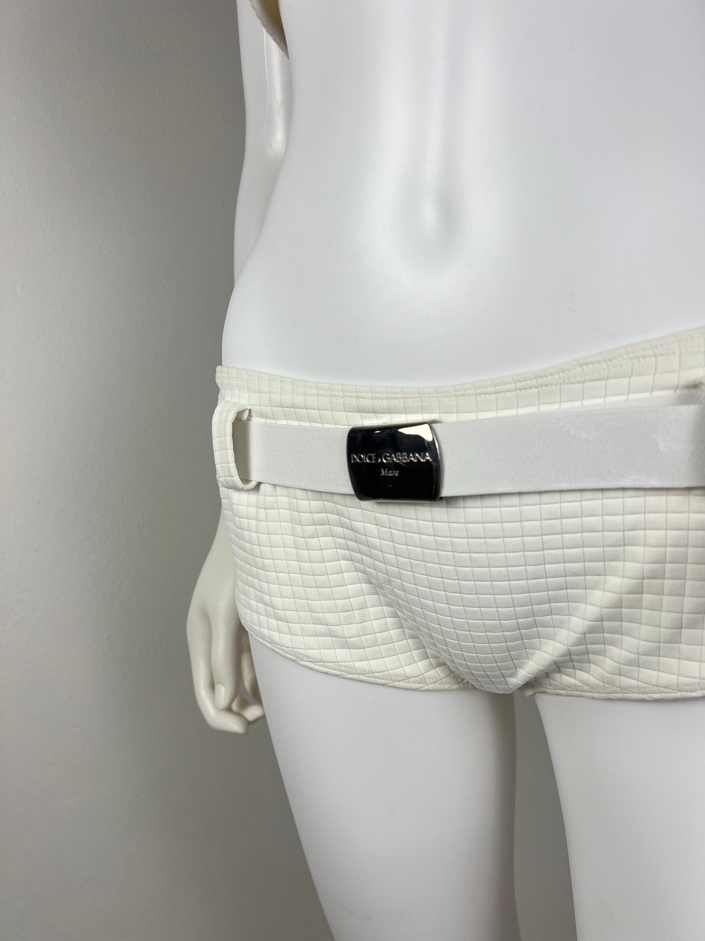 Dolce & Gabbana Mare White Beachwear set with Logo Belt