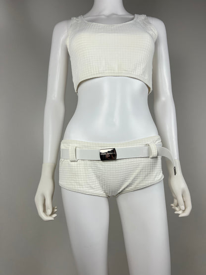 Dolce & Gabbana Mare White Beachwear set with Logo Belt