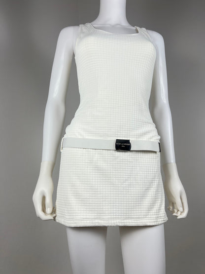 Dolce & Gabbana Mare White Beachwear set with Logo Belt