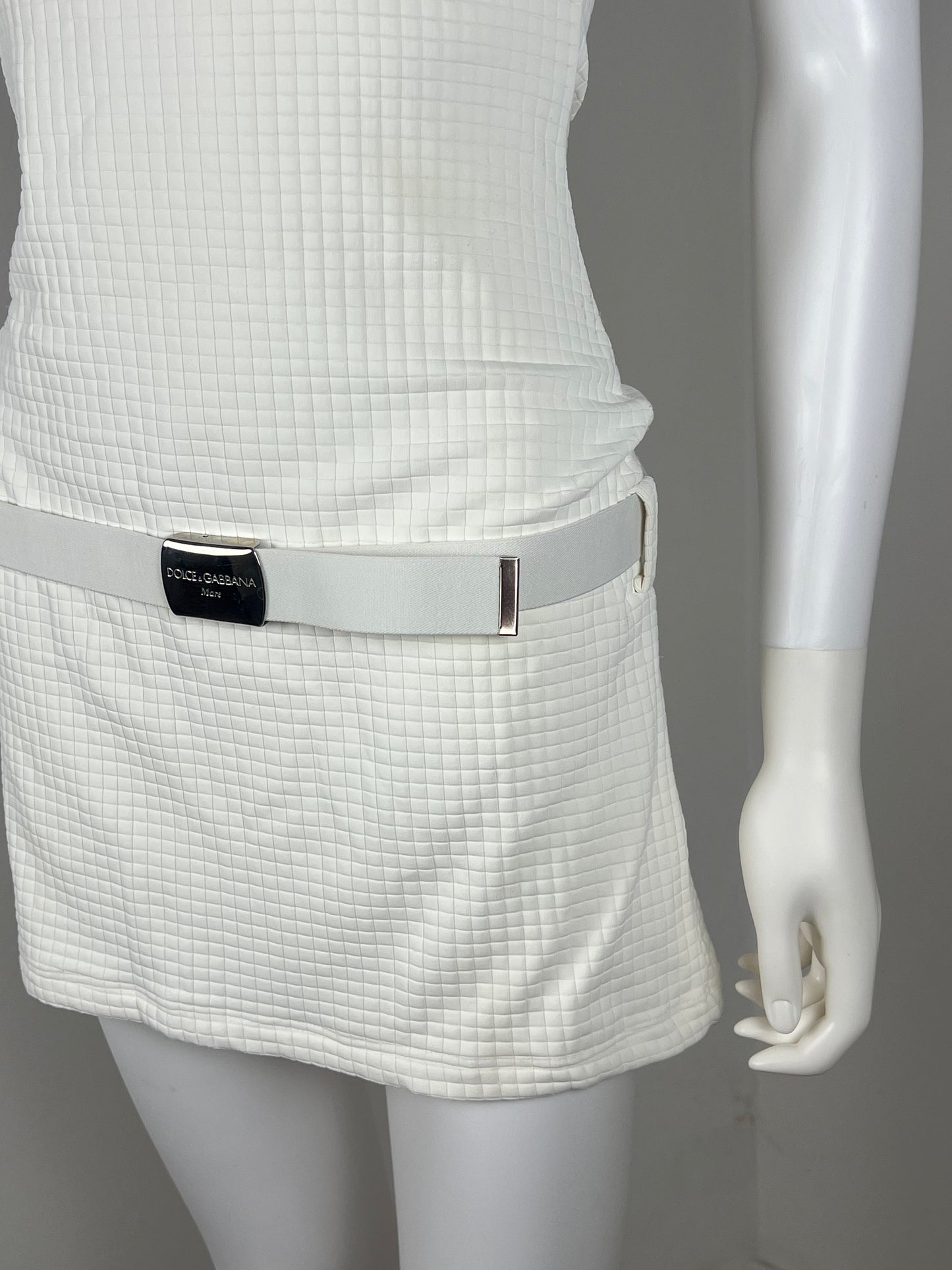 Dolce & Gabbana Mare White Beachwear set with Logo Belt