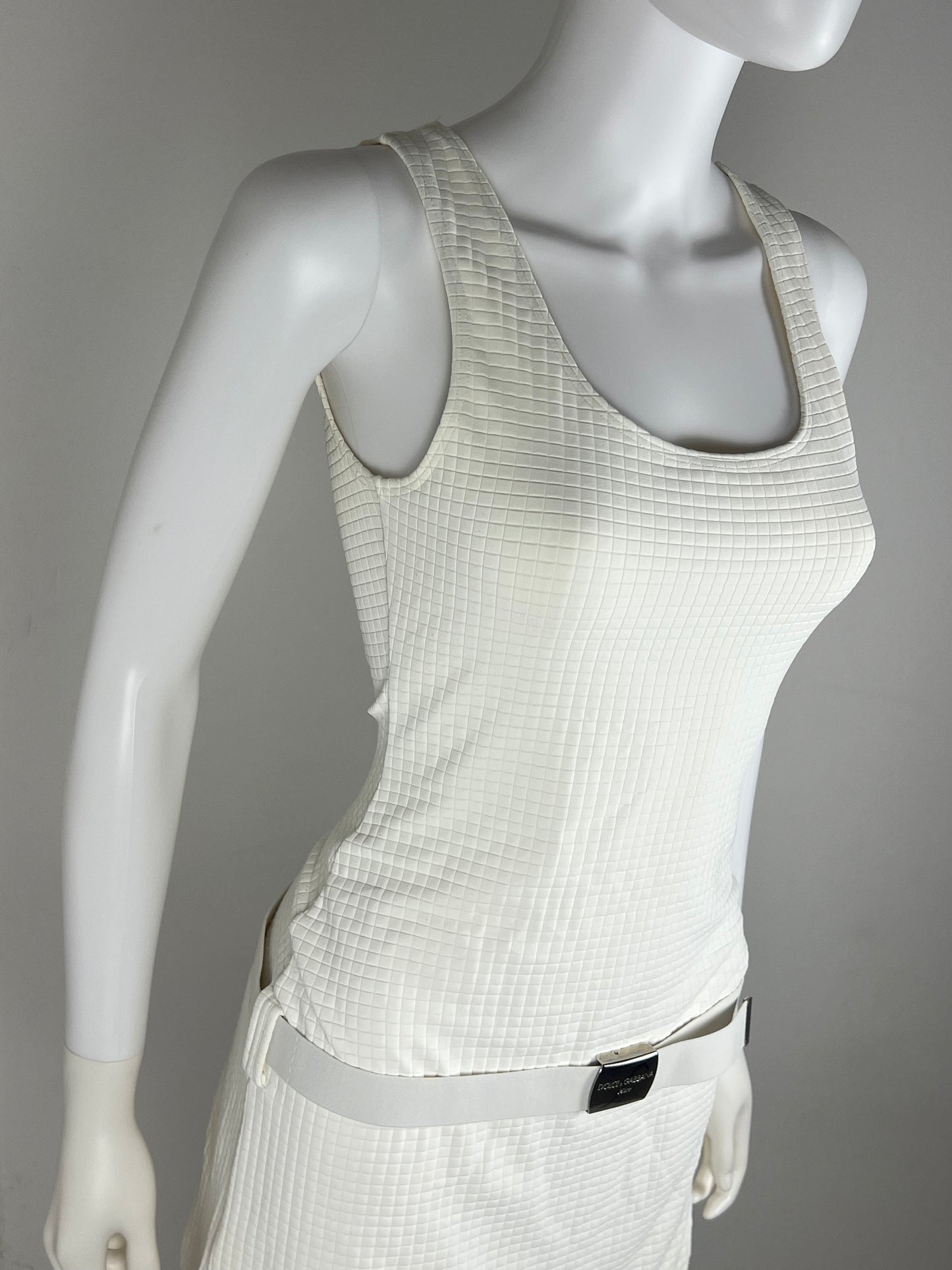 Dolce & Gabbana Mare White Beachwear set with Logo Belt