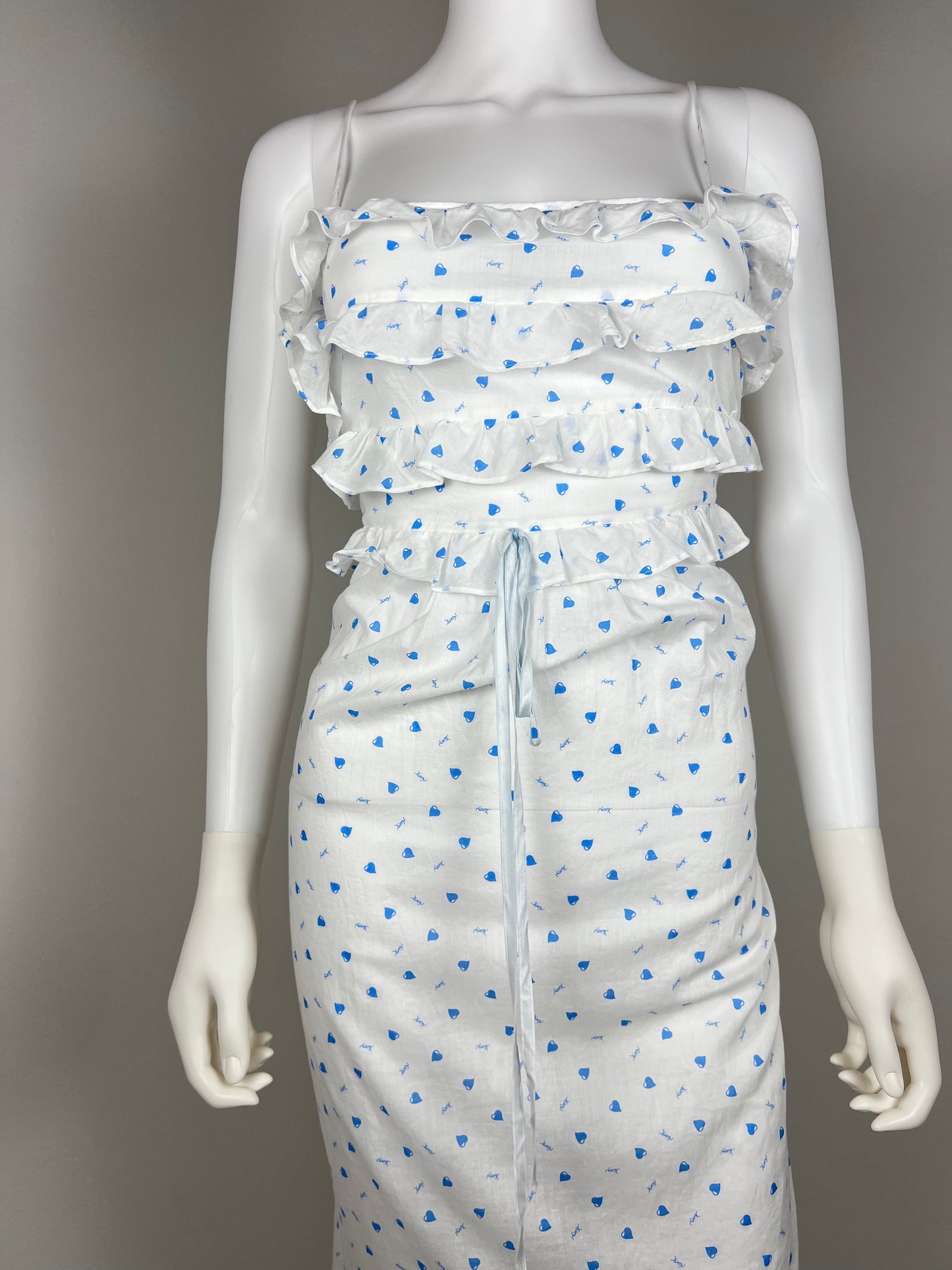 Yves Saint Laurent Lingerie Dress with Heart Print