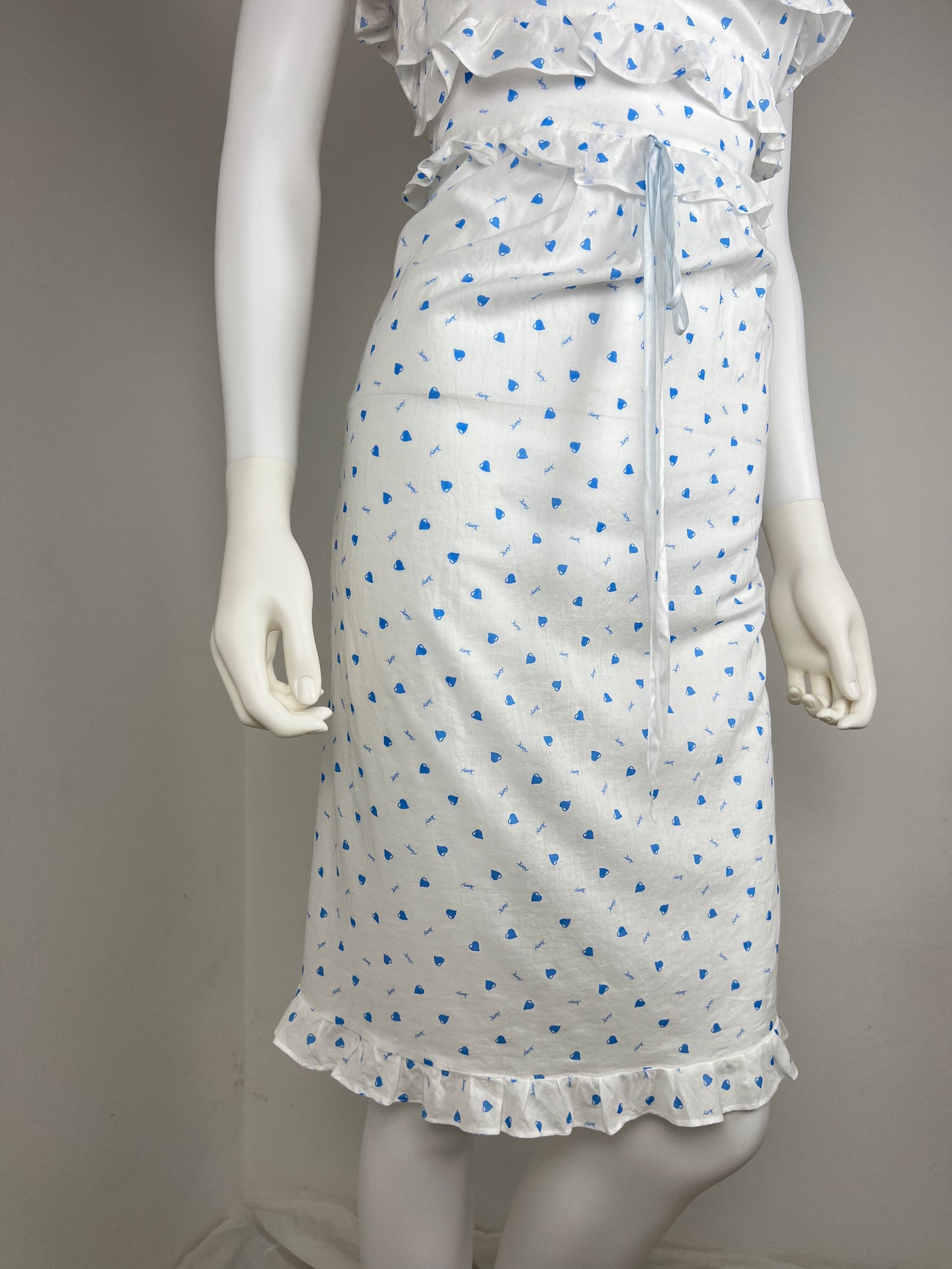 Yves Saint Laurent Lingerie Dress with Heart Print